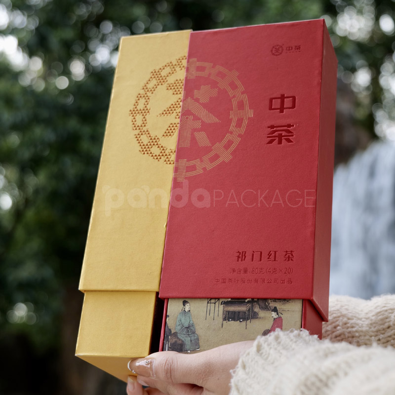 Red Gold Traditional Chinese Art Tea Gift Box