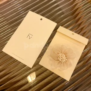 Beige 3D ShimmerBloom Tag with Golden Glitter Envelope