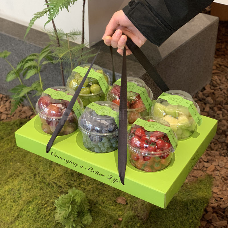 Emerald Green Fruit Box with Ribbon Handle