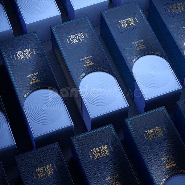 Indigo Embossed Foil-Stamped Flip-Top Gift Box