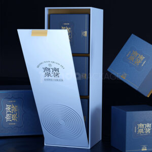 Indigo Embossed Foil-Stamped Flip-Top Gift Box - second image