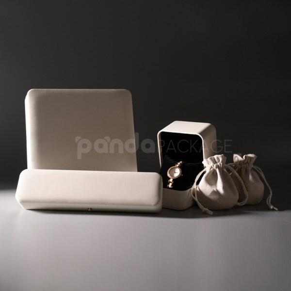 Ivory Faux Leather Hinged Heirloom Box