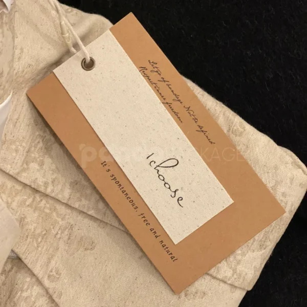 Eco Brown Kraft & White Fabric Tag