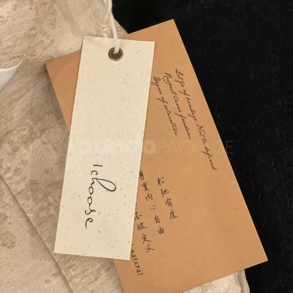 Eco Brown Kraft & White Fabric Tag