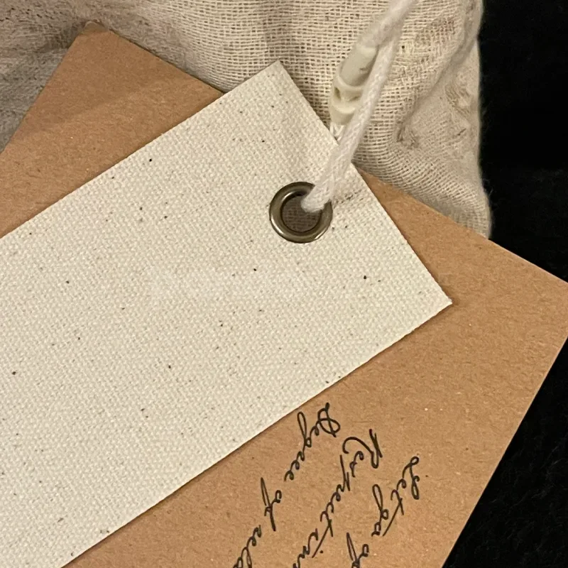 Eco Brown Kraft Envelope White Fabric Tag Minimalist