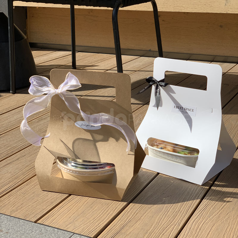 Kraft Window Takeout Fruit Box Customizable