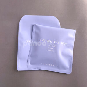 Mist Blue Eco-Friendly Plastic Resealable Pouch with Heart Shaped Window Cut-Out Packaging