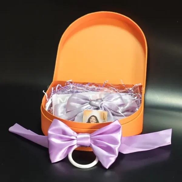 Vibrant Orange Arch Gift Box with Satin Bow
