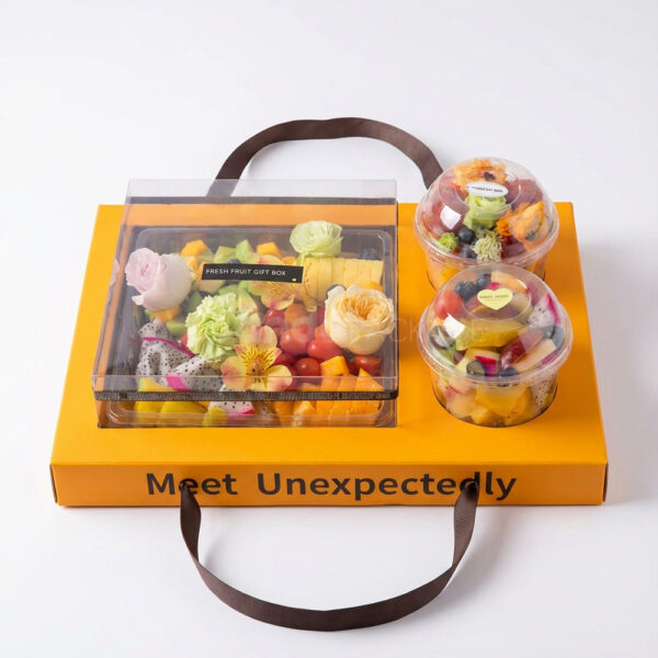 SunnyBloom Yellow Hardboard Fruit Box