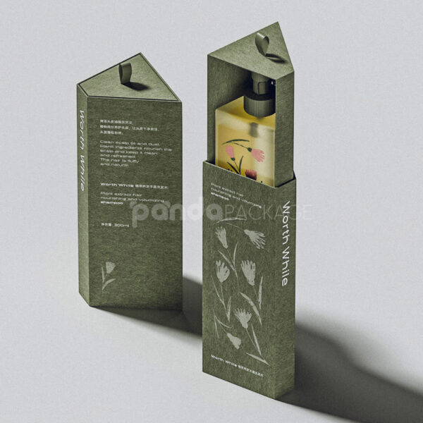 Trapezoid Grass Green Slide Box with Blind Debossing