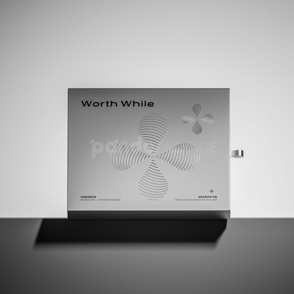 Space Silver Spot Gloss UV Sliding Box with Essence Bottle