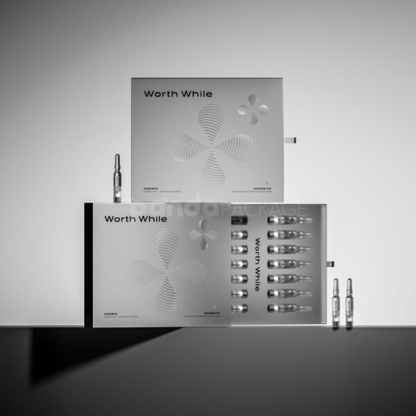 Space Silver Spot Gloss UV Sliding Box with Essence Bottle