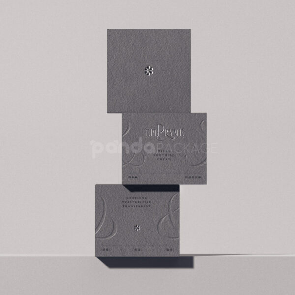 Foldable Iron Gray Embossed Silver Luxury Box and Jar