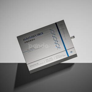 silver rigid drawer box for cosmetic ampoule and serum packaging