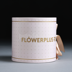 Pink Polka-Dot Round Gift Box with Drawer
