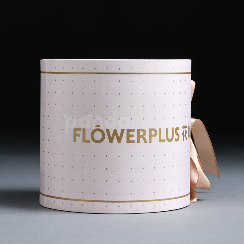 Pink Polka-Dot Round Gift Box with Drawer