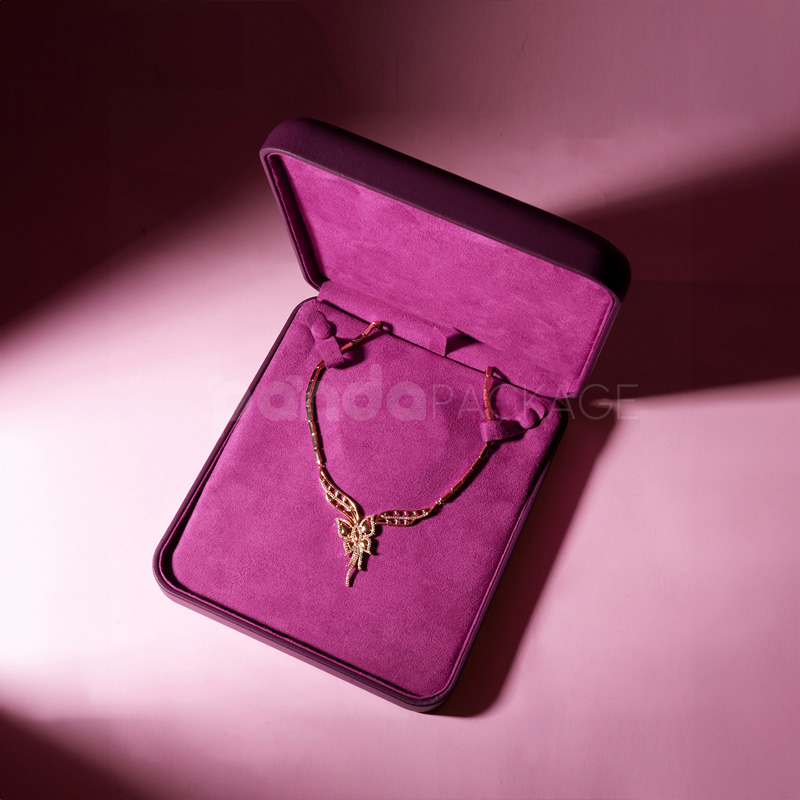 Purple Leather Luxury Jewelry Case for Gifts