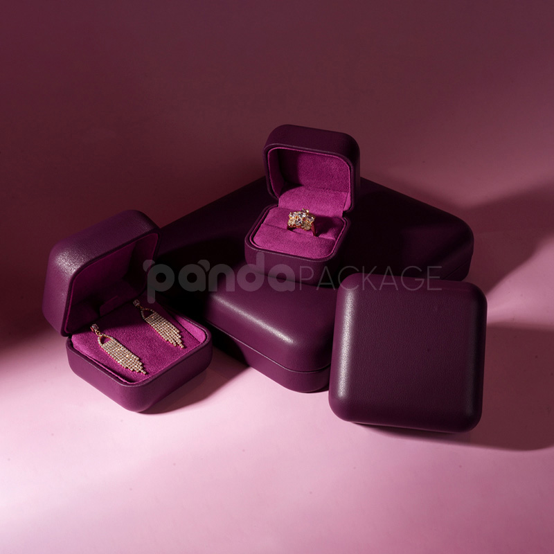 Purple Leather Luxury Jewelry Case for Gifts