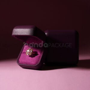 Purple Leather Luxury Jewelry Case for Gifts