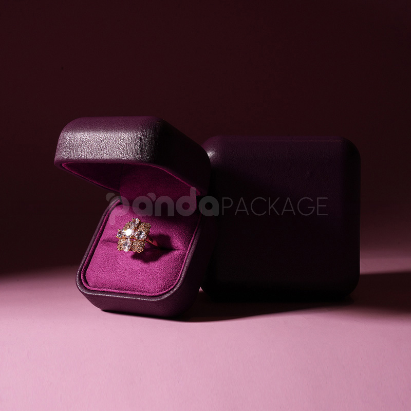 Purple Leather Luxury Jewelry Case for Gifts