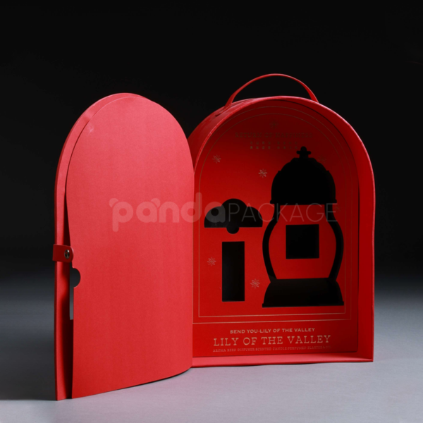 Red Dome Gift Box with Window Handle