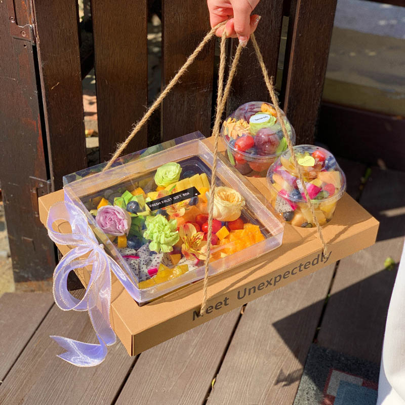 Luxe Amber Fruit Gift Box with Satin Ribbon