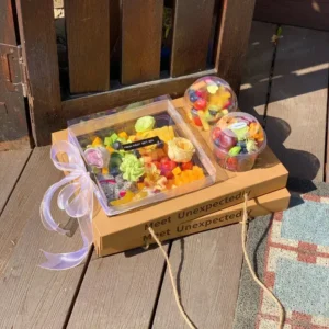 Luxe Amber Fruit Gift Box with Satin Ribbon