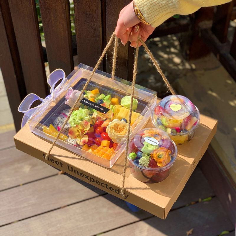 Luxe Amber Fruit Gift Box with Satin Ribbon