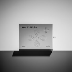 Space Silver Spot Gloss UV Sliding Box with Essence Bottle