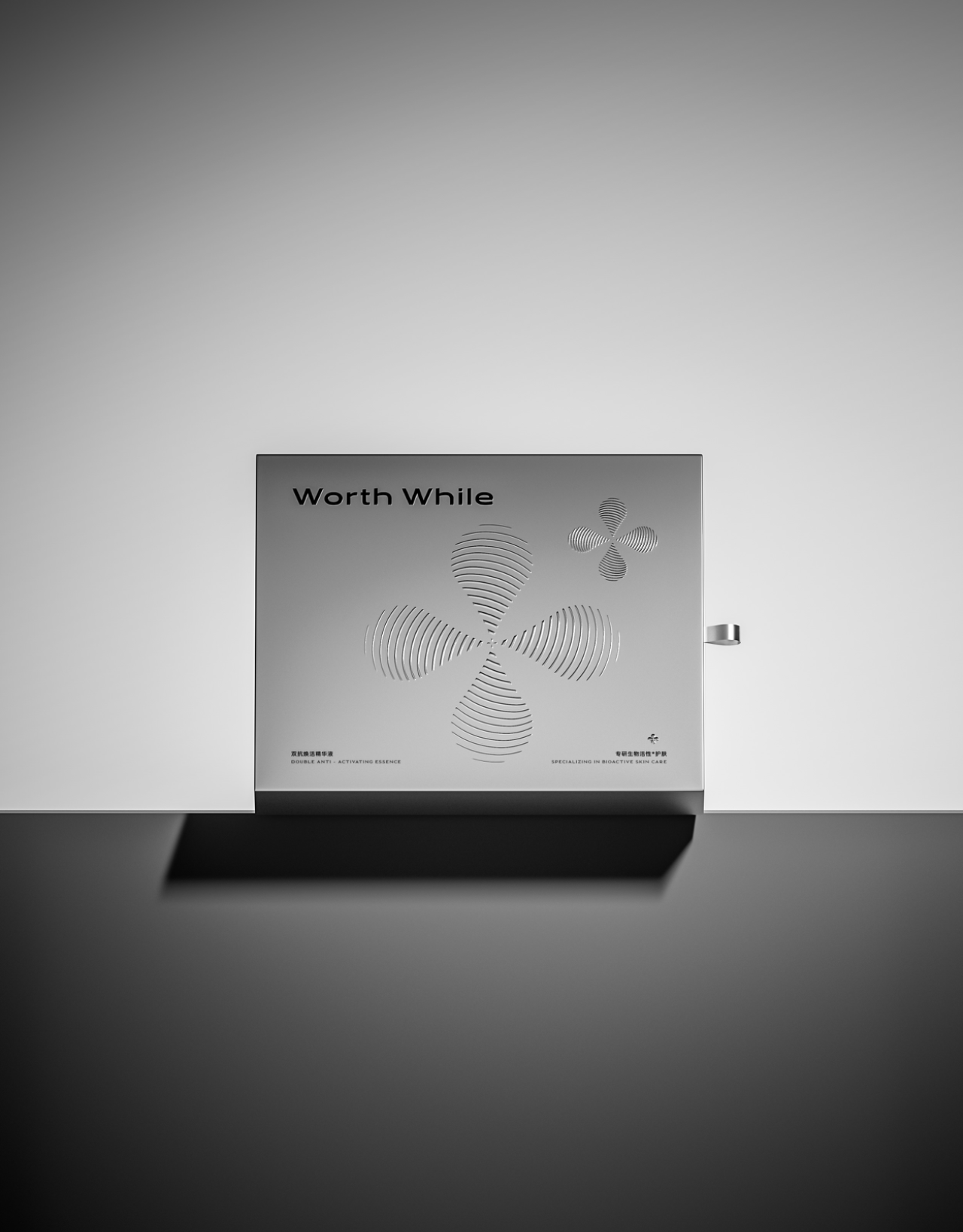 Space Silver Spot Gloss UV Sliding Box with Essence Bottle