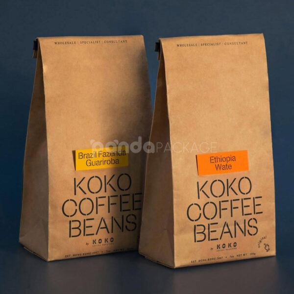 Stand-Up Wate Kraft Paper Coffee Pouch with Tin Tie