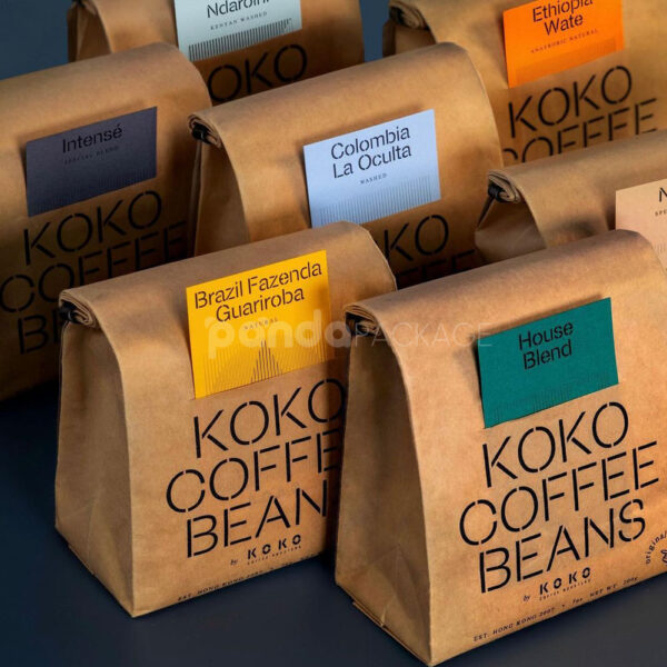 Stand-Up Wate Kraft Paper Coffee Pouch with Tin Tie