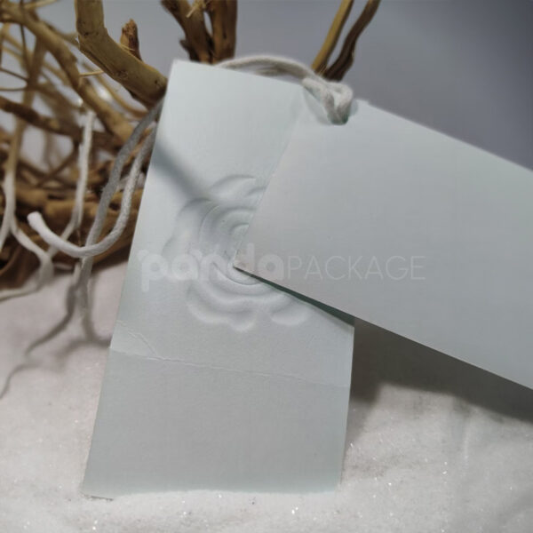 Floral Embossed White Paper Gift Tag