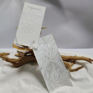 White Floral Embossed Gift Tag with Intricate Pattern