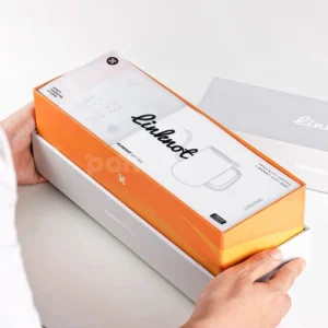 Sleek White Box with Vibrant Orange Core