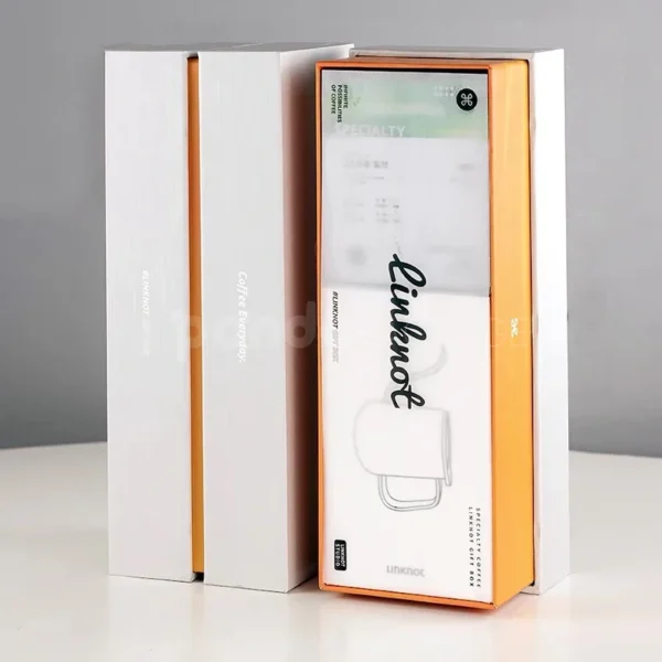 Sleek White Box with Vibrant Orange Core - second image