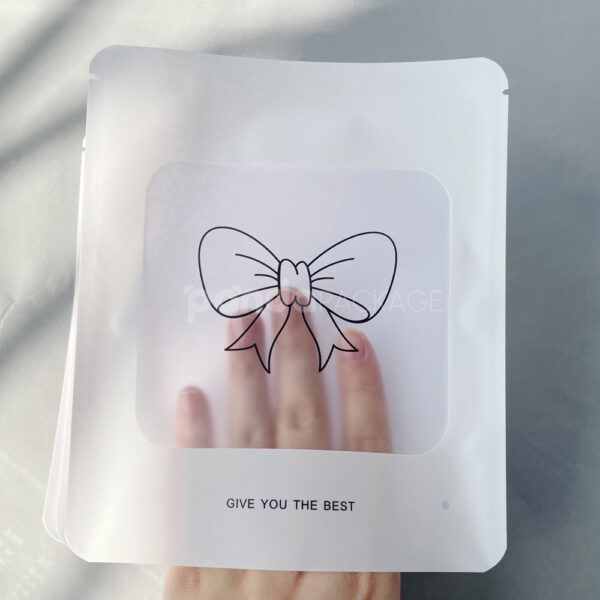 White Window Cut-Out Packaging Plastic Bag with One-Time Opening
