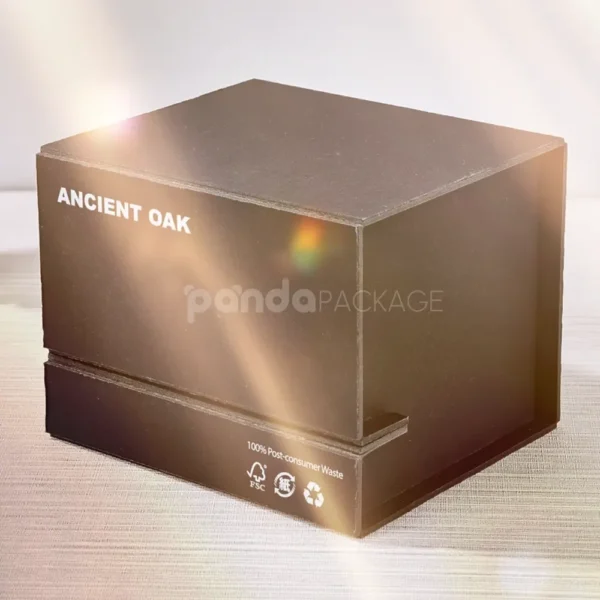 Black Foldable Paperboard Display Box with Arch Slot