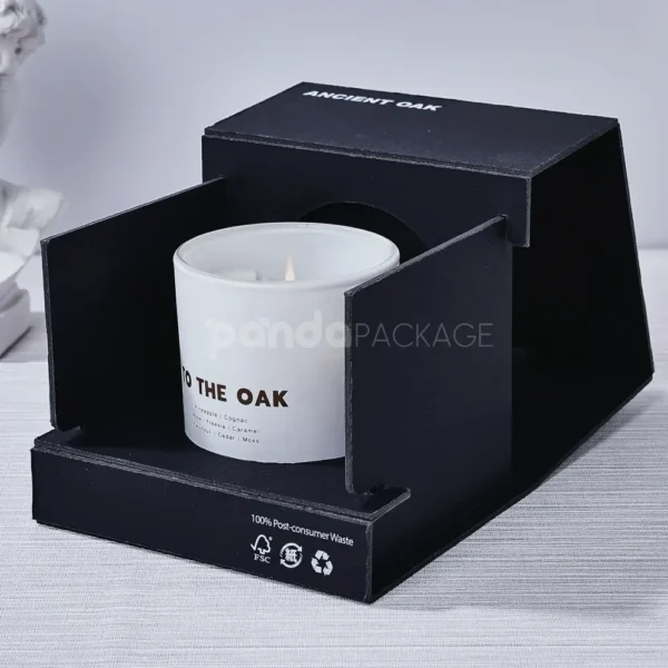 Black Foldable Paperboard Display Box with Arch Slot