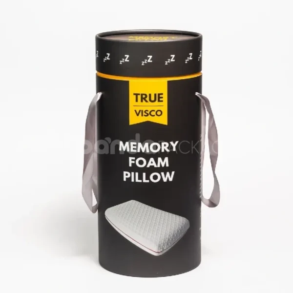 Black and Yellow Two-Piece Lid Cylindrical Paper Can with Handles