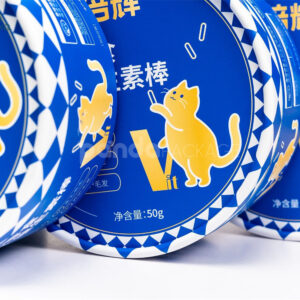 Custom blue round paperboard packaging tube with top lid