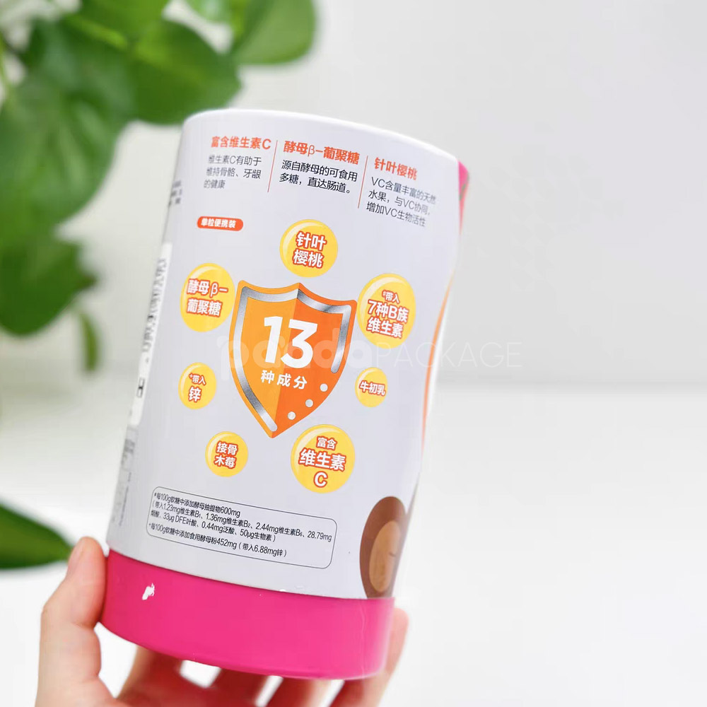Colorful cartoon paper tube with hook-style hanger lid