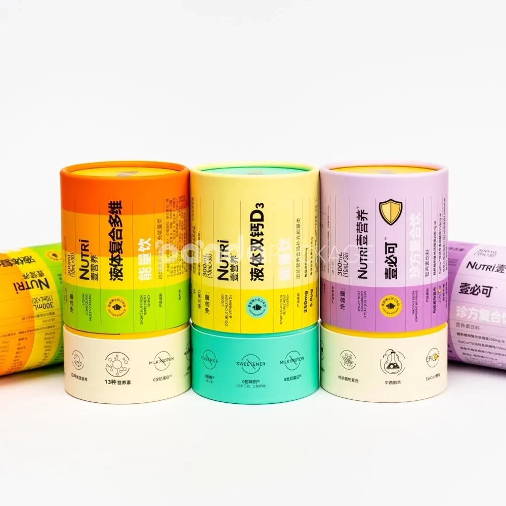 Colorful food-grade paper tube packaging with custom design