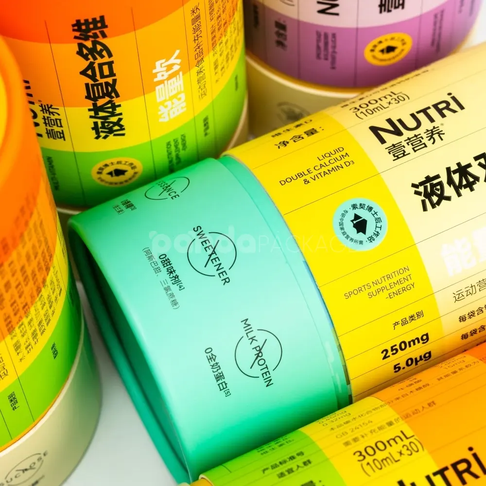 Colorful food-grade paper tube packaging with custom design