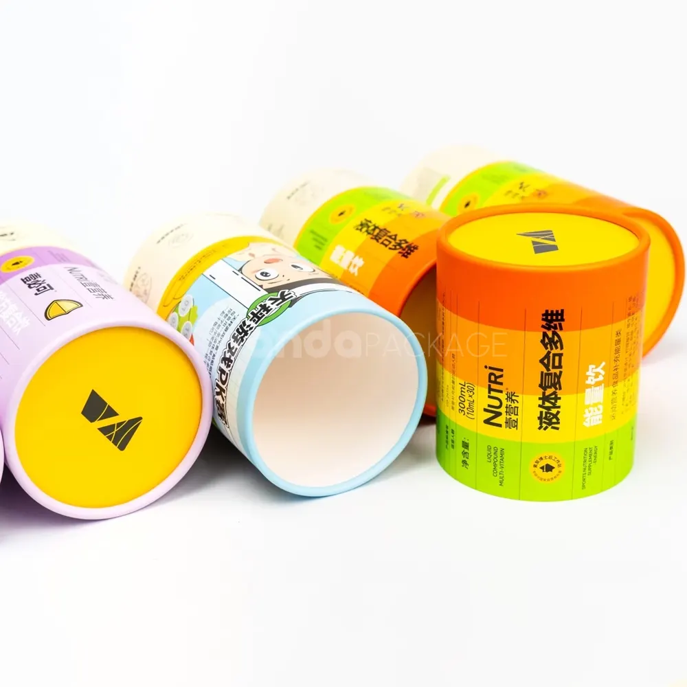 Colorful food-grade paper tube packaging with custom design