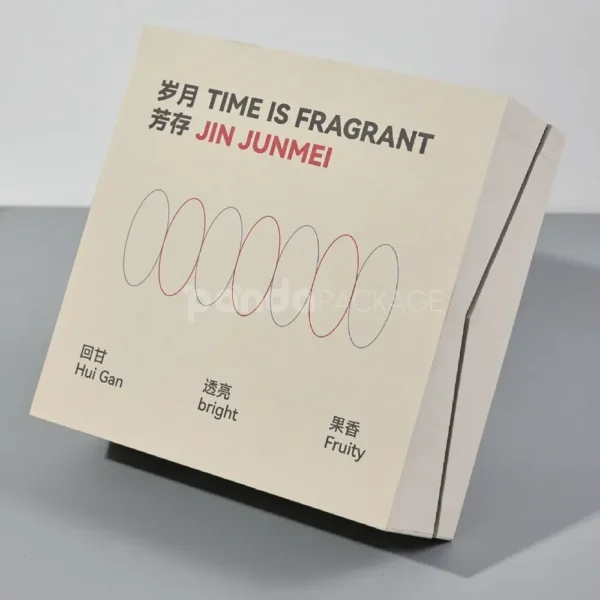 Cream Rigid Box with Diagonal Cut Lid