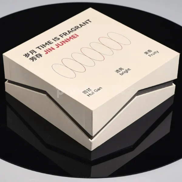 Cream Rigid Box with Diagonal Cut Lid