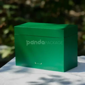 Dark green magnetic rigid box with flip lid for elegant packaging