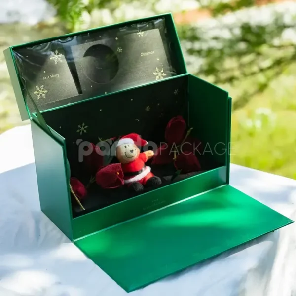 Dark Green Rigid Box with Flip Lid and Magnet Closure