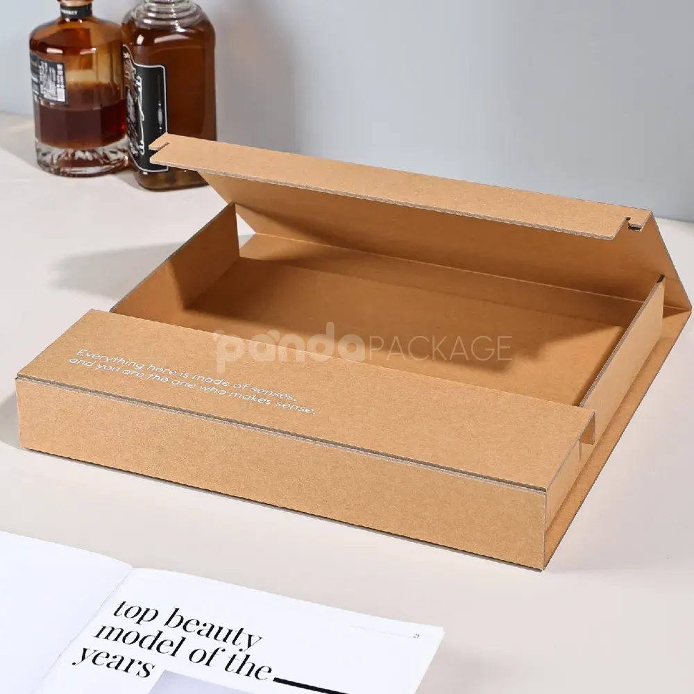 Eco-Friendly Kraft Corrugated Box with Dual Flip Opening
